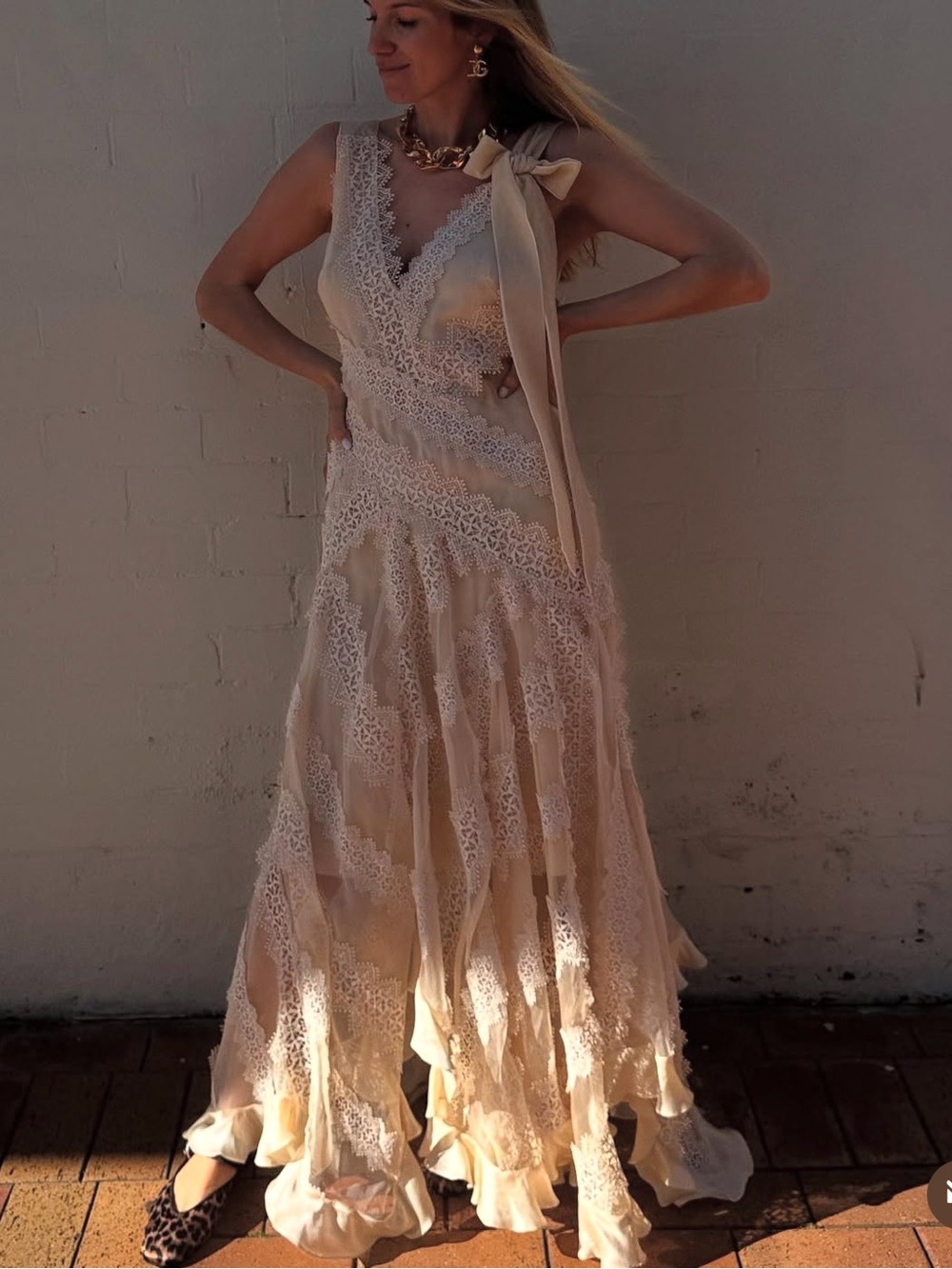 Zimmermann ‘Ruffled Silk Organza and Guipure Lace Maxi Dress’ 3